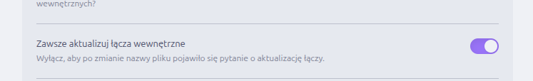 Zawsze aktualizuj łącza wewnętrzne